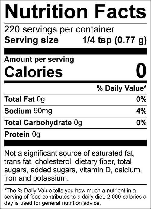 Low Down & Dirty Rub - Nutrition Facts - HuntChef